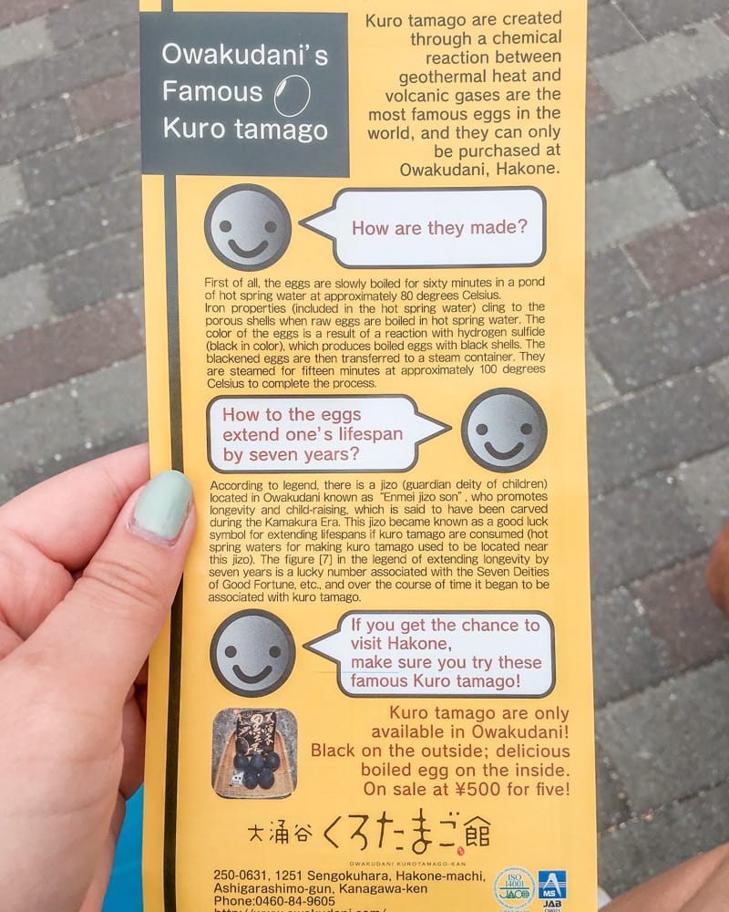Kuro tamago black egg information